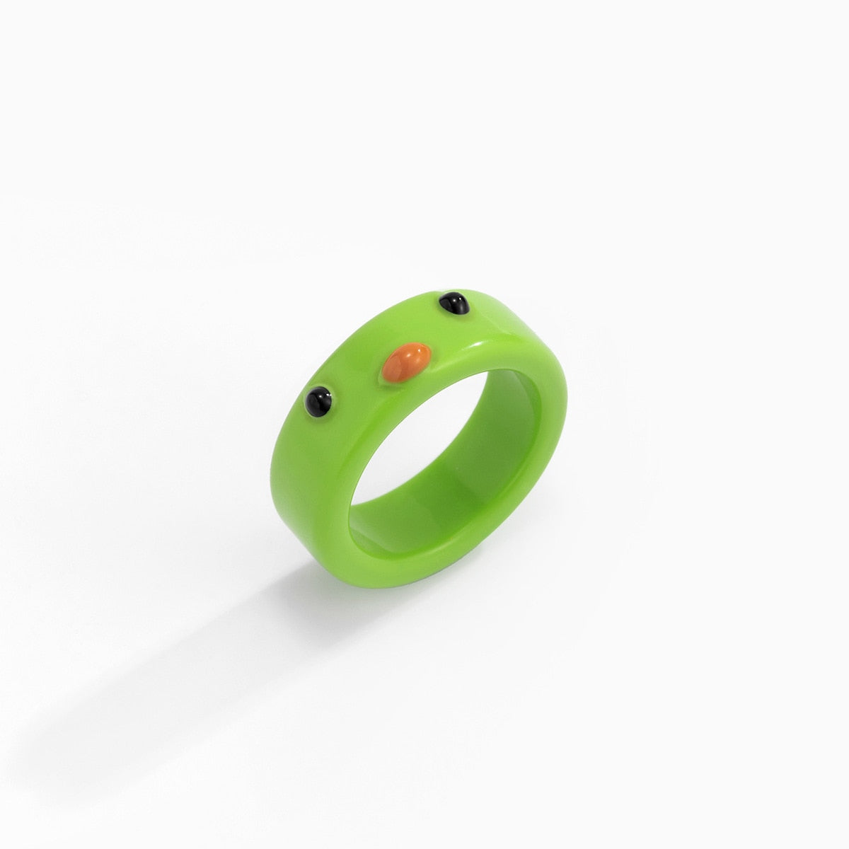 New Cartoon Frog Rings for Men Fashion Cute Frog Resin Women&#39;s Ring Acrylic Animal Band Jewelry Couple Rings - Executive-Skincare