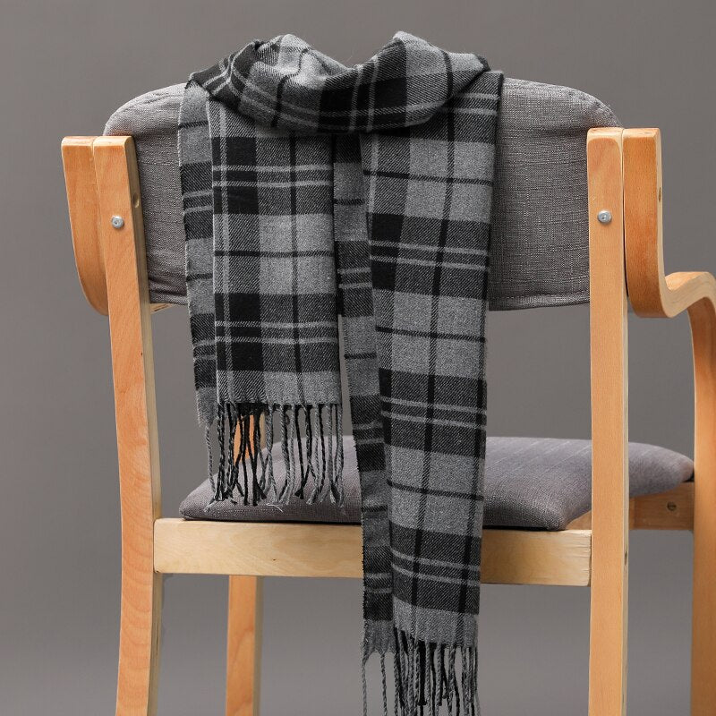 190*35cm Men girls neckwear Unisex children scarf Autumn winter long thick warm all-match Cashmere shawl pashmina muffler wrap - Executive-Skincare