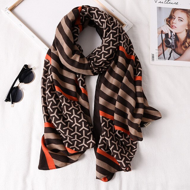 2022 New Women Cotton Scarf Winter Warm Neck Shawls and Wraps Blanket Scarfs Hijabs Headband Pashmina Female Store Foulard - Executive-Skincare