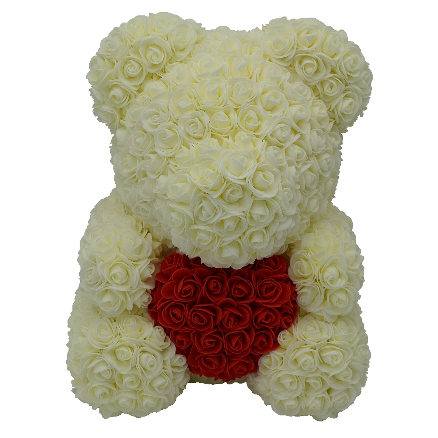 DropShipping 40cm 16Inches Rose Bear Artificial  Foam Flower Handmad Teddy For Women Valentine&#39;s Wedding Birthday Christmas Gift - Executive-Skincare