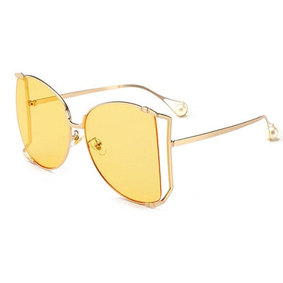 Sunglasses Women Decoration Brand Designer Half Frame Female Oversized Sun Glasses Women Clear Shade oversized Sunglasses - Executive-Skincare