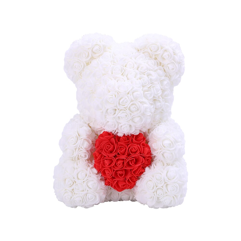 Dropshipping 40cm Rose Bears Artificial Handmade Rose Heart Teddy Bear Valentine Wedding Mothers Day Gift for Women Wholesale - Executive-Skincare