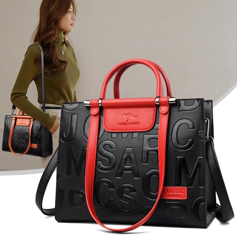 Brand Luxury Designer Shoulder Bags 2023 New Women&#39;s Large Capacity Vintage Tote Bags Women&#39;s Soft Leather Messenger Handbags - Executive-Skincare