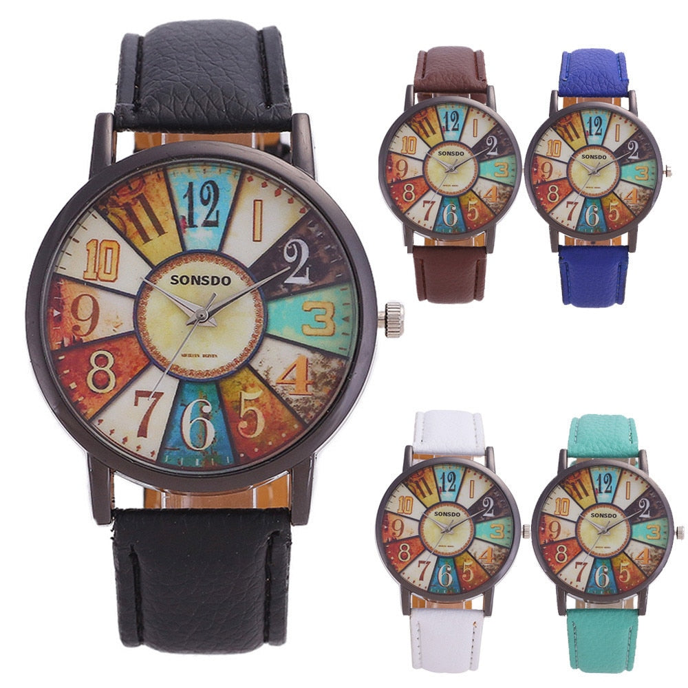 Women&#39;s Wrist Watch 2022 Womens Unisex Luxury Brand Retro Casual Faux Leather Analog Quartz Watch Clock Wristwatches Reloj Mujer - Executive-Skincare