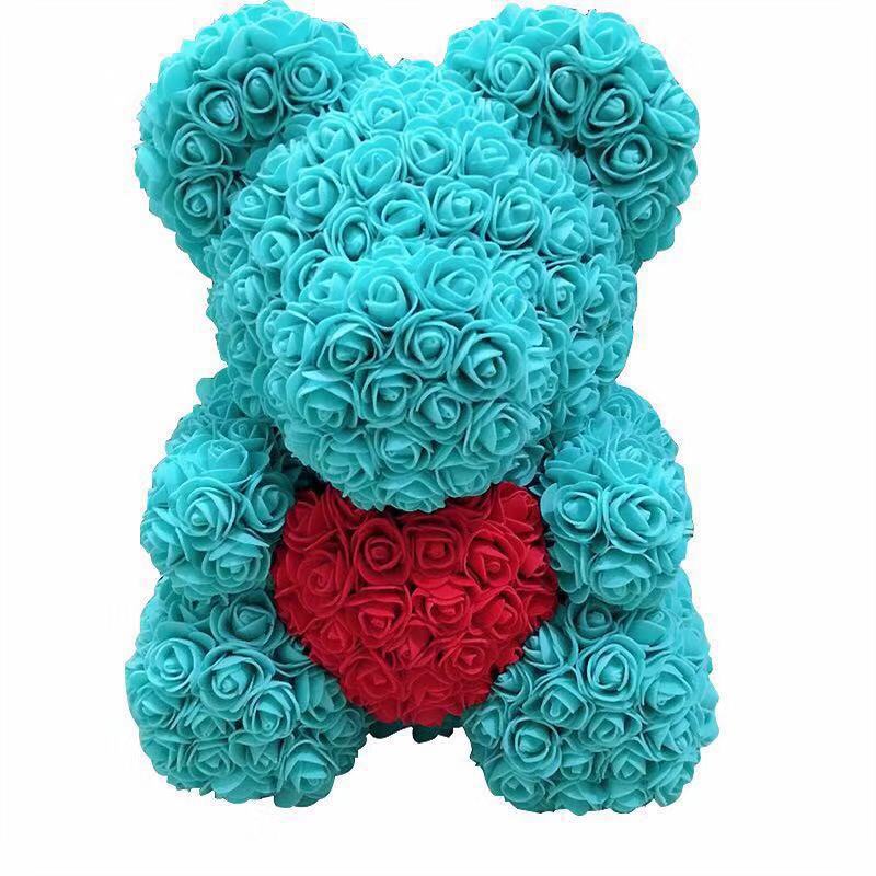 Rose Bear 40cm    Teddy Bear with Heart for Women Gift       Bear With  Flower - Executive-Skincare