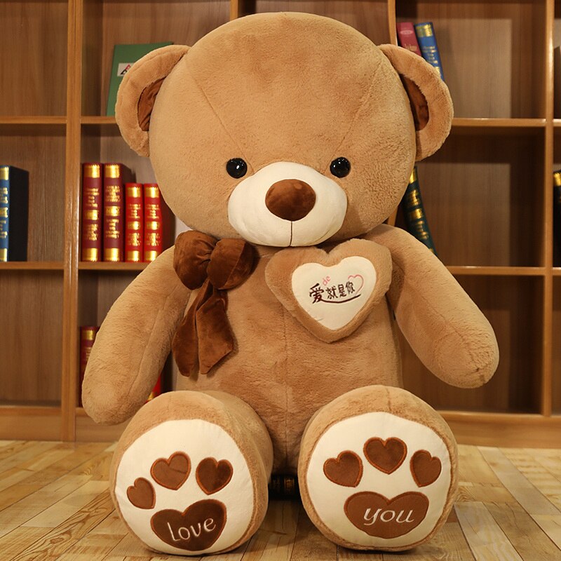 High Quality 80/100CM 4 Colors Teddy Bear With Scarf Stuffed Animals Bear Plush Toys Teddy Bear Doll Lovers Birthday Baby Gift - Executive-Skincare