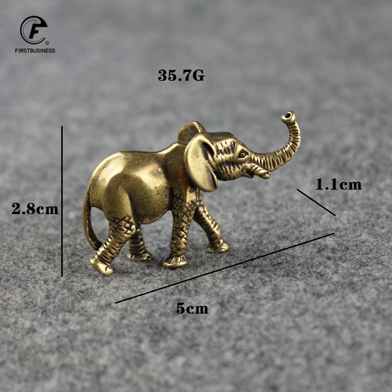 Everyday Collection Lucky Elephant Figurines Solid Copper Animal Ornaments Home Decor Tabletop Decoration Souvenir Crafts Gifts - Executive-Skincare