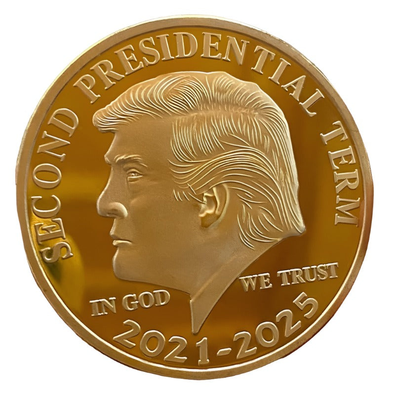 1PCS Gold Sliver US Donald Trump Commemorative Coin &quot;Second Presidential Term 2021-2025 IN GOD WE TRUST&quot; - Executive-Skincare