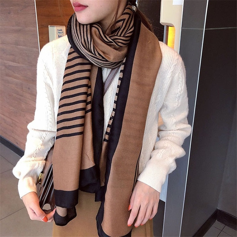 2020 Luxury brand silk scarves Autumn winter  women Fashion Print scarf ladies beach big size cotton shawl Popular headcloth - Executive-Skincare