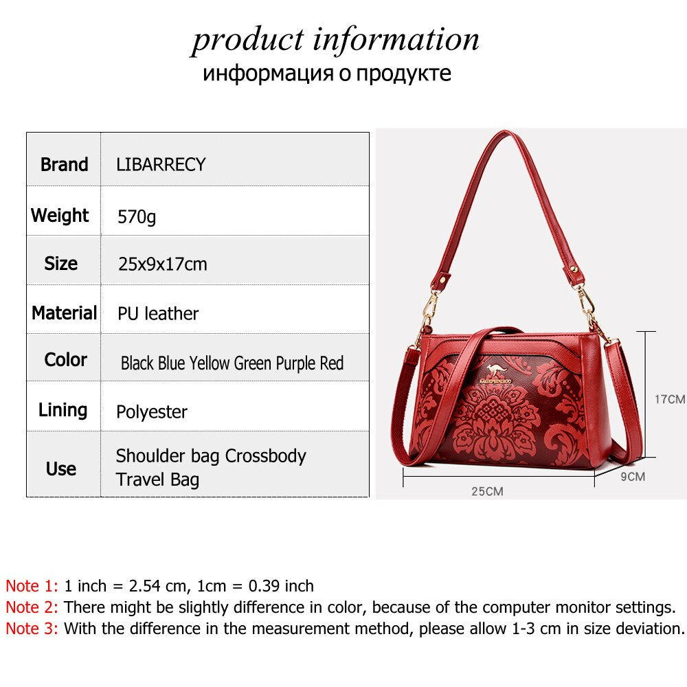 2021 New Flower Pattern Designer Ladies Shoulder Bag Letter Design Women&#39;s Bags High Quality PU Leather Women Messenger Bags Sac - Executive-Skincare