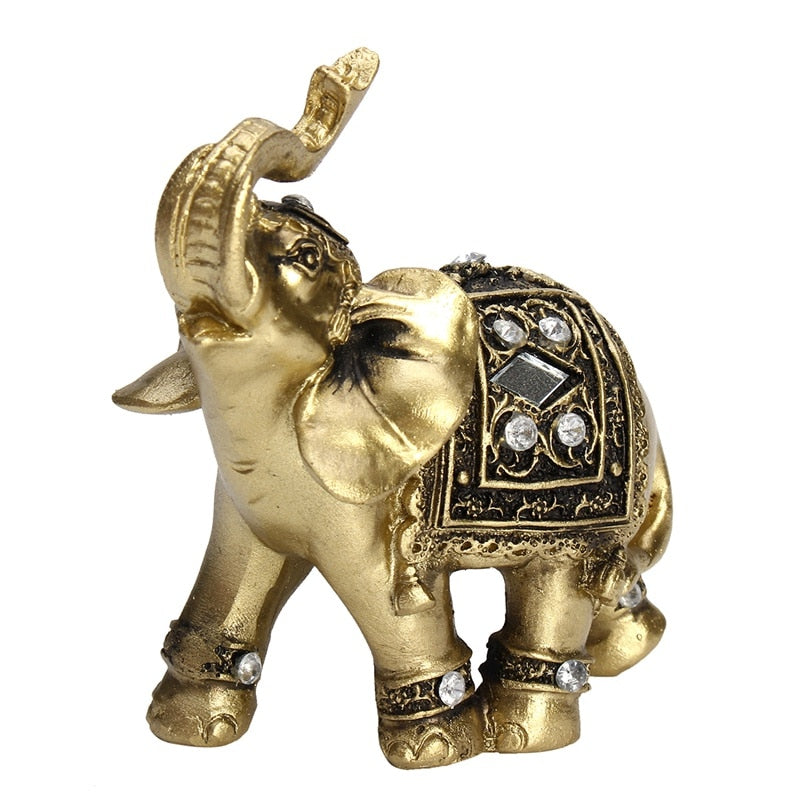 Hot Exquisite Feng Shui Elegant Elephant Statue Lucky Wealth Figurine Ornaments Gift for Home Office Desktop Decoration Crafts - Executive-Skincare