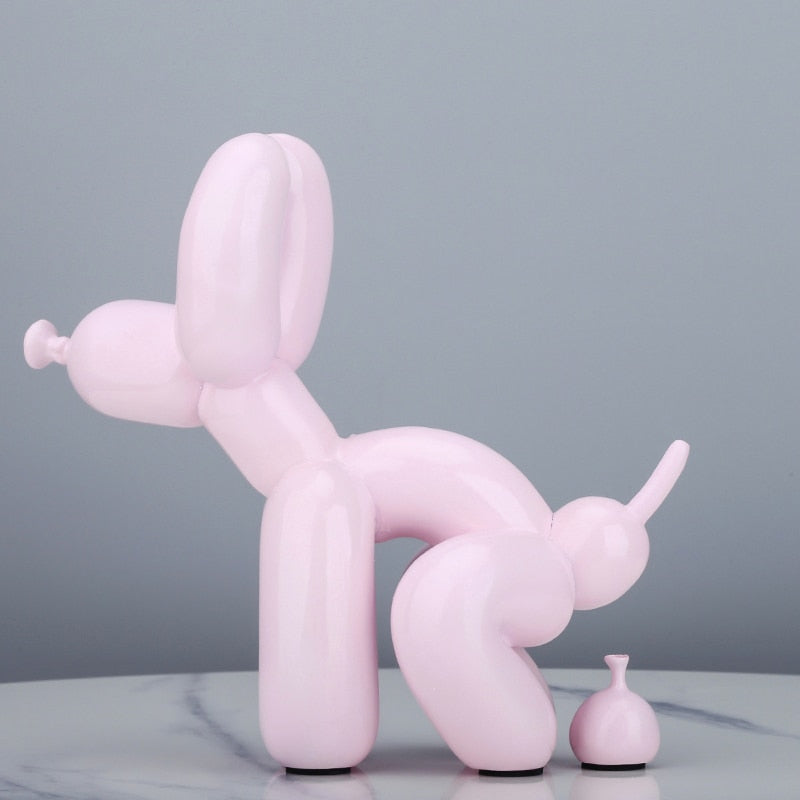 Creative Poop Balloon Dog Statue Home Decoration  Modern nordic Cute Animal Resin Art Sculpture Crafts Desktop Decors Ornaments - Executive-Skincare