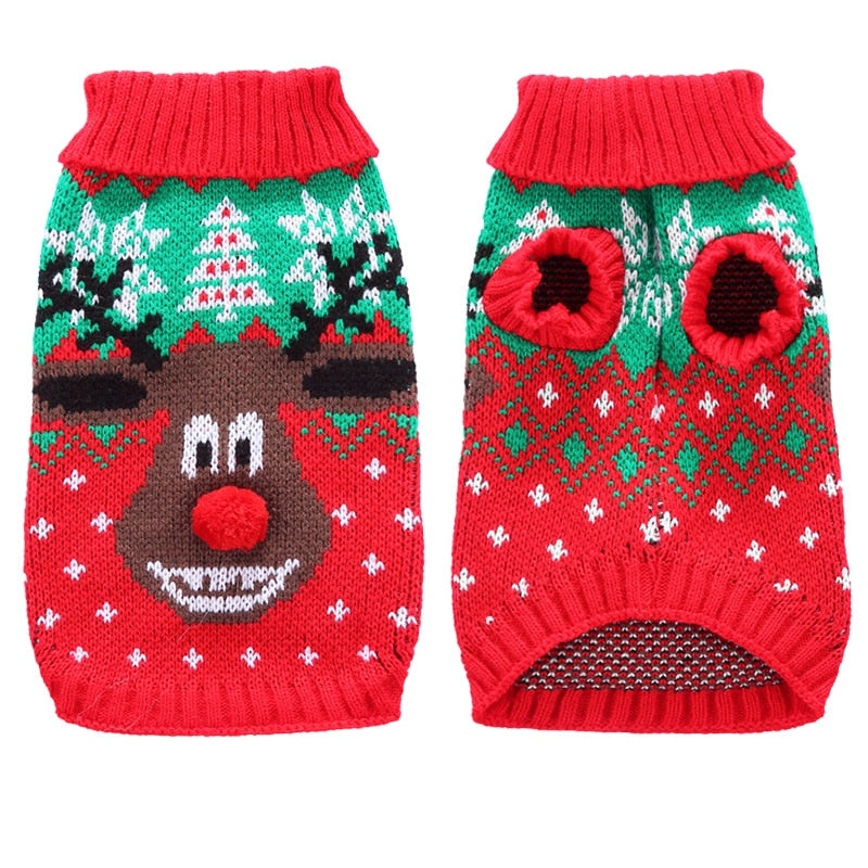 Knit Dog Clothes Christmas Sweater Santa Claus Cartoon Puppy Cat Sweater Coat Warm Pet Jackets Winter Jacket Pet Costume 35 - Executive-Skincare