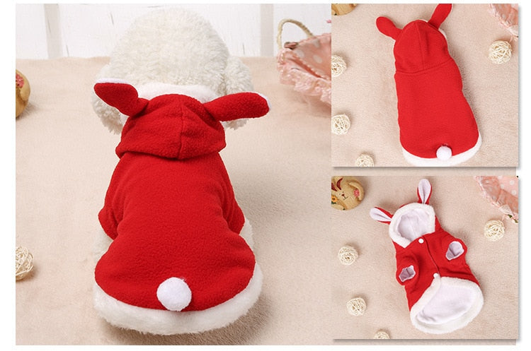 Christmas Dog Clothes Winter Dogs Clothes for Small Dogs Pet Puppy Costume for Cat Dog Hoodie Coat Small Pet Clothing Xmas Santa - Executive-Skincare