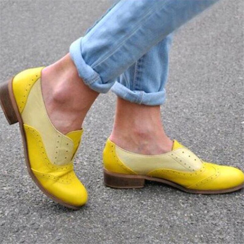 2021 New Style Women Flat Shoes Round Toe Oxford Shoes Woman PU Women Bullock Shoes Free Shipping ghn67 - Executive-Skincare