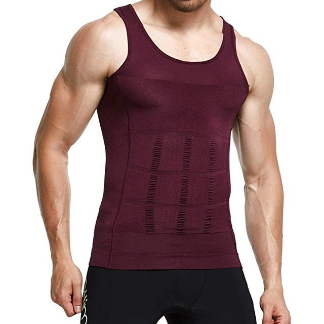 Men's Slimming Shaper Posture Vest Male Corrector Compression Body Building Fat Burn Chest Tummy Corset - Executive Quality Store