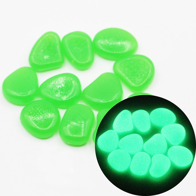 Glow in the Dark Garden Pebbles Glow Stones Rocks for Walkways Garden Path Patio Lawn Garden Yard Decor Luminous Stones 25/50pcs - Executive-Skincare