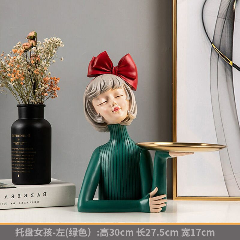 Cute creative Bouquet Girl Ornaments Sculpture Statue gifts Living Room TV cabinet Flower arrangement Modern Home Decoration - Executive-Skincare