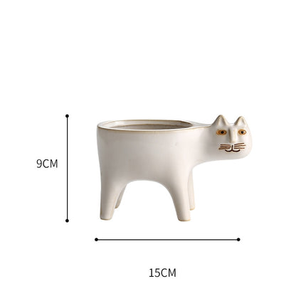 Cartoons Cat Flowerpot Animal Ceramic Flowerpot Cute Vase Cactus Succulent Plants Potted  Flower Arrangement Home Decoration - Executive-Skincare