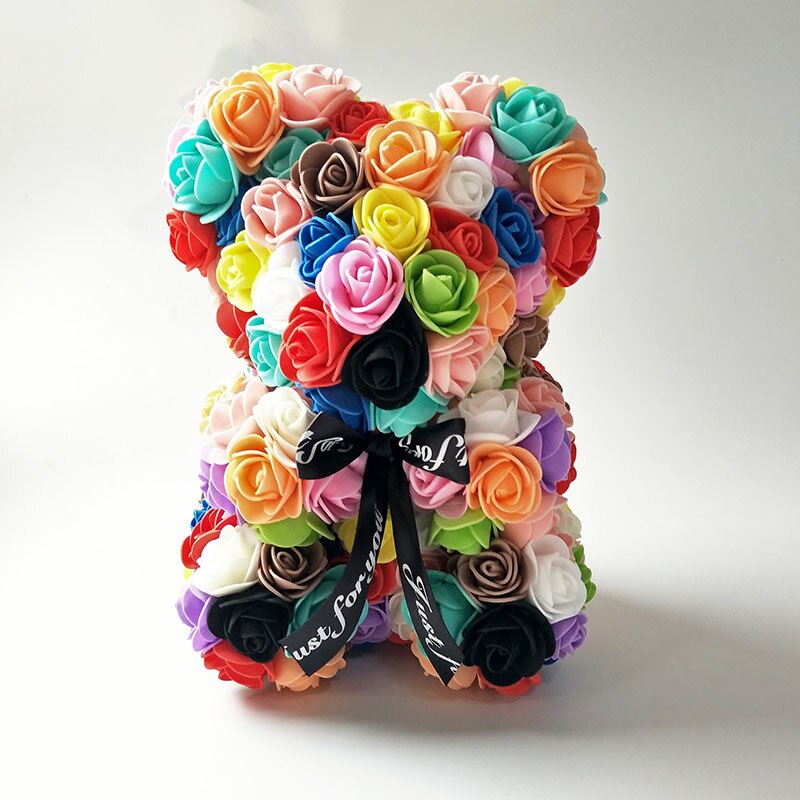 25 cm high Valentine&#39;s Day teddy bears 3.5 cm roses bear colors Holiday High-grade DIY gifts Christmas gift - Executive-Skincare