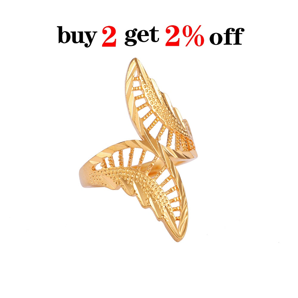 St.kunkka Yellow Gold Color Filled Big Butterfly Ring For Woman Wedding Party Charm Ring New Fashion Jewelry Accessories Gift - Executive-Skincare