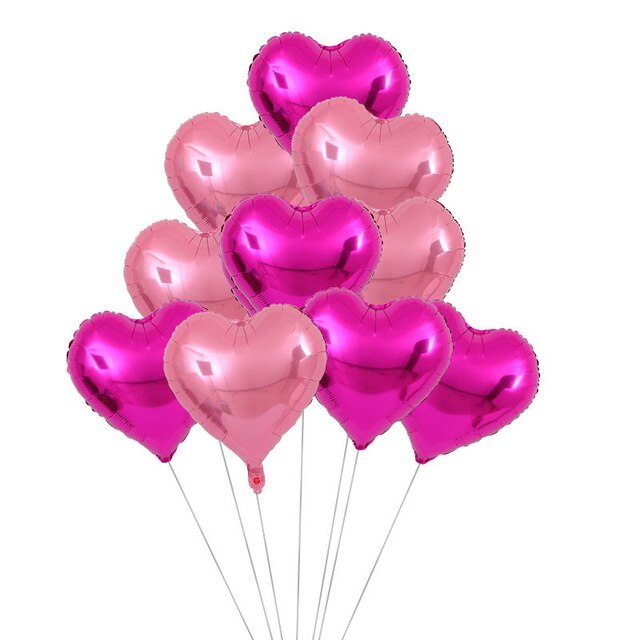 10pcs 18inch Rose Gold Red Pink Love Foil Heart Helium Balloons Wedding Birthday Party Balloons Valentine's Day - Executive-Skincare