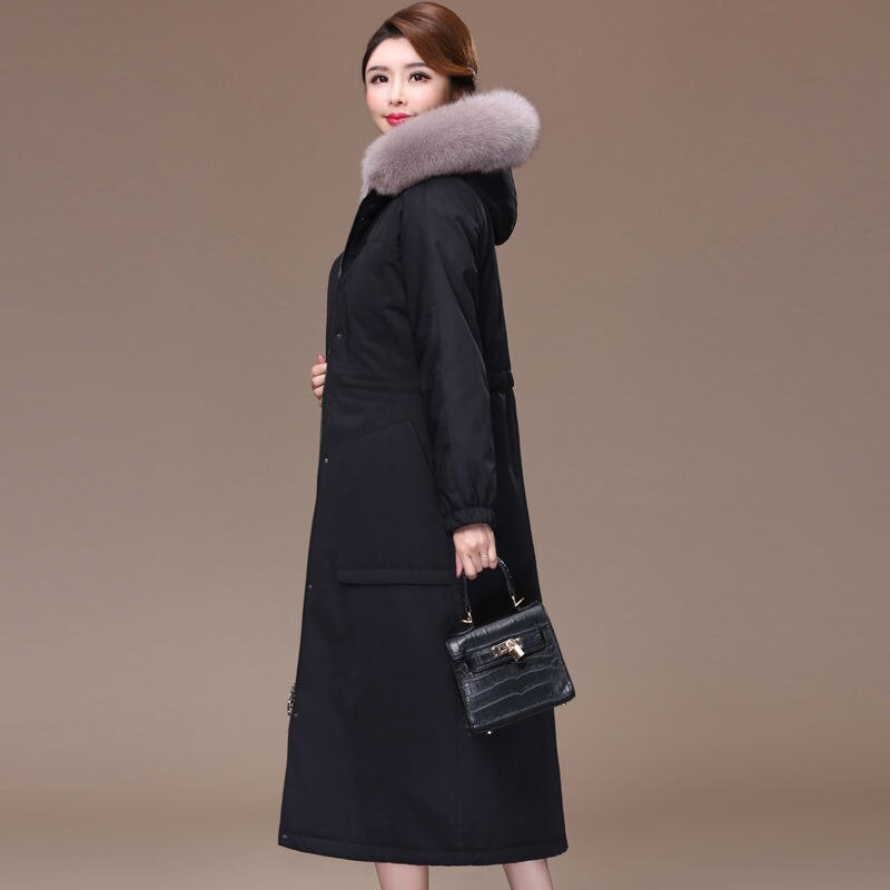 Women Winter Parkas 2022 New Female Premium Quality Overcoat Thicken Fashion Coat Imitate Fox Fur Collar Long Jacket A576 - Executive-Skincare