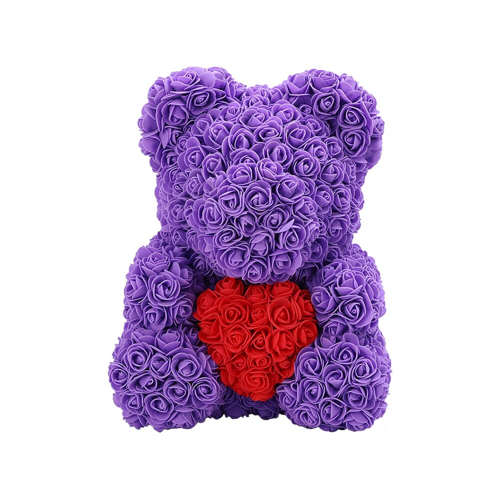 Dropshipping 40cm Rose Bears Artificial Handmade Rose Heart Teddy Bear Valentine Wedding Mothers Day Gift for Women Wholesale - Executive-Skincare