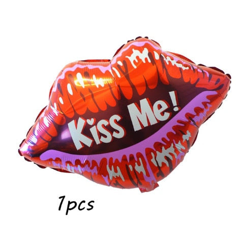 I Love You Kiss Me Lips Love Foil Balloon For Valentines Day Decoration Wedding Anniversary Inflatable Balloon Birthday Gifts - Executive-Skincare