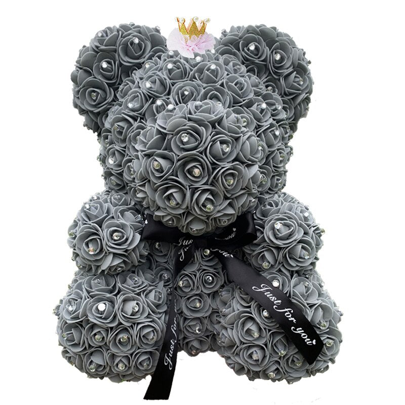 Handmade Teddy Rose Bear Heart Artificial PE Flower Women Valentine&#39;s Day Gifts Wedding Decoration Birthday Party Supplies - Executive-Skincare