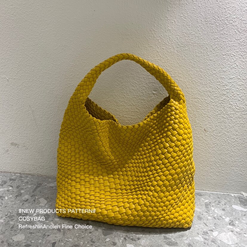 Leather Hobo Bag Handmade Woven Casual Female Handbag Large Capacity Totes Patchwork  Women Shoulder Bags - Executive-Skincare