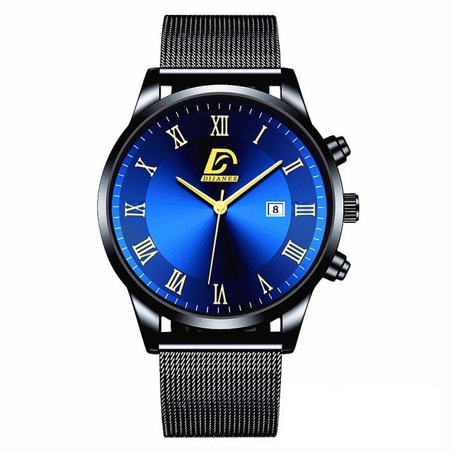 2022 Luxury Fashion Mens Minimalist Watches Luxury Stainless Steel Mesh Belt Quartz Watch Men Business Casual Clock reloj hombre - Executive-Skincare