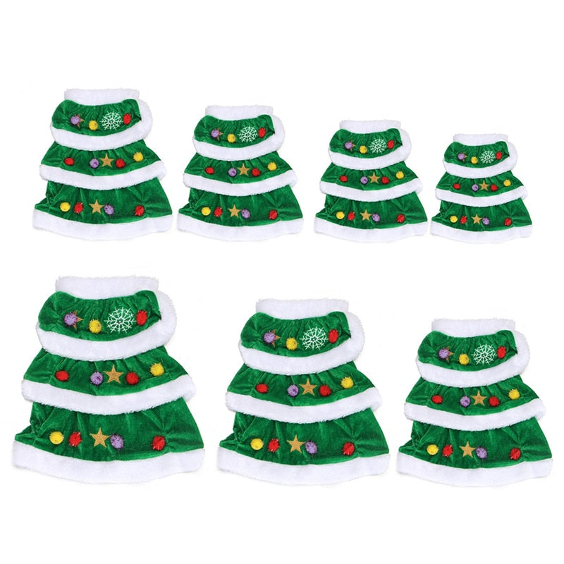 1Pc Christmas Tree Teddy Dog Coat Holiday New Year Puppy Sleeveless Clothes Round Neck Costumes Pet Supplies - Executive-Skincare