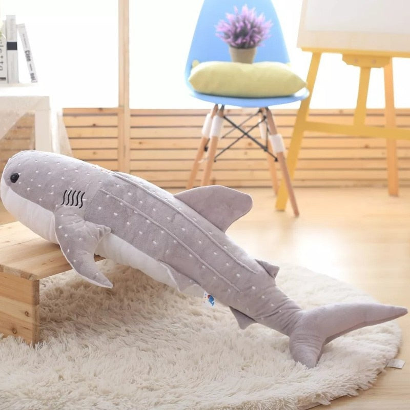 150cm Large Size Soft Shark Plush Toy Big Creative Blue Whale Stuffed Soft Shark Sea Fish Plush Pillow Lovely Children Baby Do - Executive-Skincare