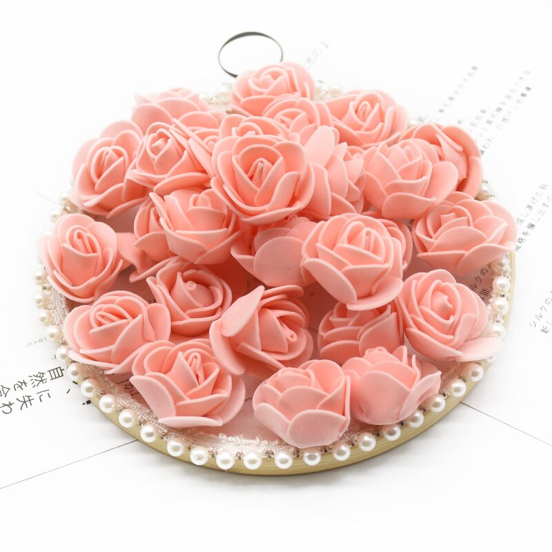 200 Pieces Artificial Flowers 3CM PE Teddy of Bear Roses Head Wedding Decorative Fake for Scrapbooking Valentine&#39;s Day Gifts - Executive-Skincare