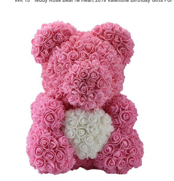 Rose Bear 40cm    Teddy Bear with Heart for Women Gift       Bear With  Flower - Executive-Skincare