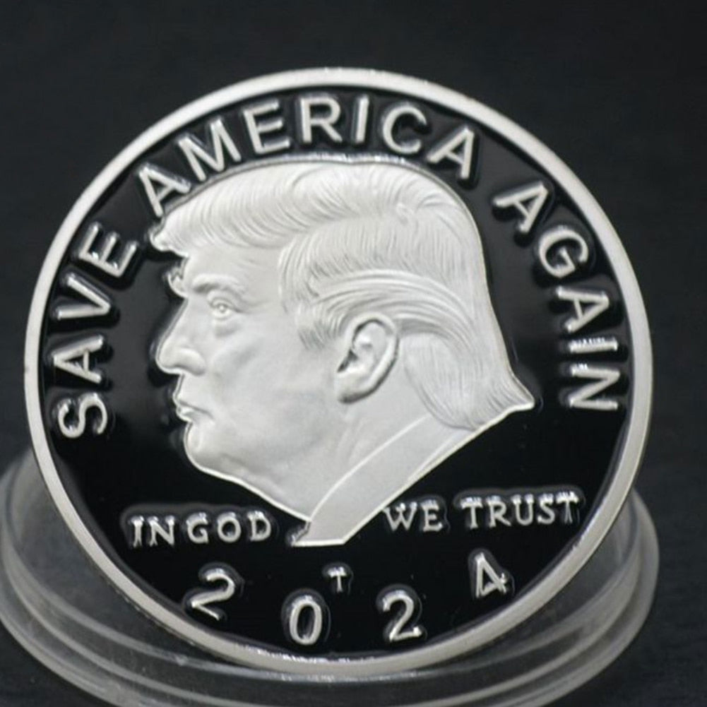 1PCS Gold Sliver US Donald Trump Commemorative Coin &quot;Second Presidential Term 2021-2025 IN GOD WE TRUST&quot; - Executive-Skincare