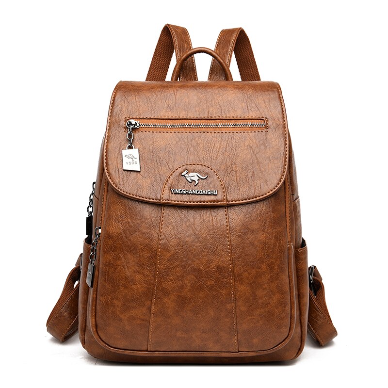 High Quality Leather Backpack Women Large Capacity Travel Backpack Fashion School Bags Mochila Shoulder Bags for Women 2022 New - Executive-Skincare