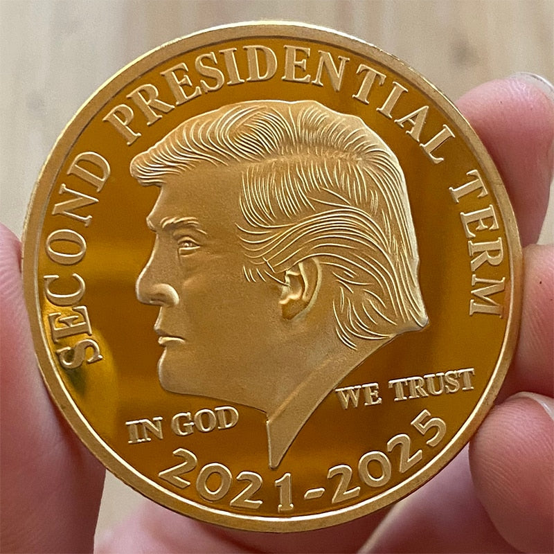 Collectible Gold Coins US Donald Trump Commemorative Coin &quot;Second Presidential Term 2021-2025 IN GOD WE TRUST&quot; - Executive-Skincare