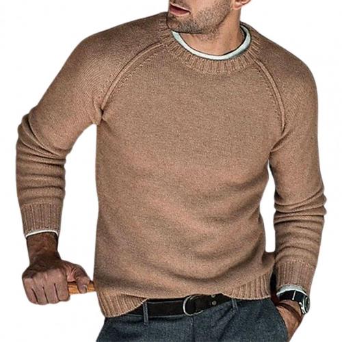 Men Sweaters Office Knitted Pullovers Long Sleeve O Neck Solid Color Jumper Autumn Winter Knitted Sweater Pullover Knit Blouse - Executive-Skincare