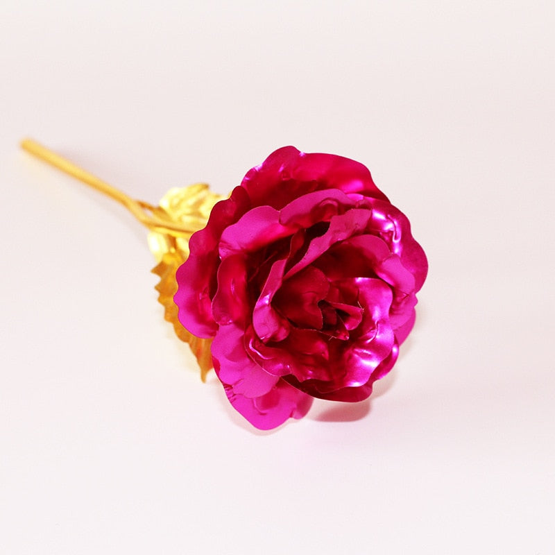 YO CHO 24K Plated Gold Rose Artificial Flower 24K Foil Rose Galaxy Box Birthday Valentine Mother&#39;s Day Christmas Creative Gift - Executive-Skincare