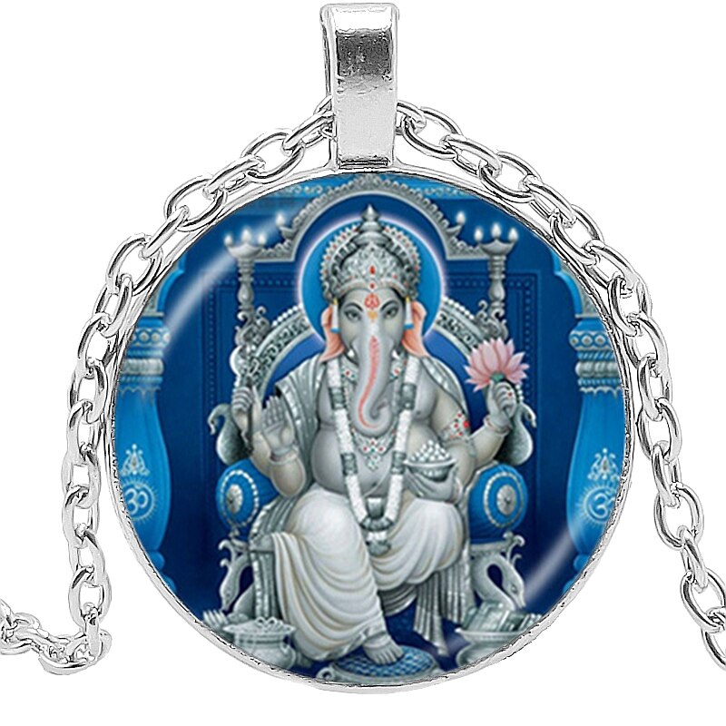 2020 Lord Ganesh Ganesha Necklace God of Wealth Pendant Hindu Elephant Necklace Buddha Meditation Spirit Jewelry Necklace - Executive-Skincare