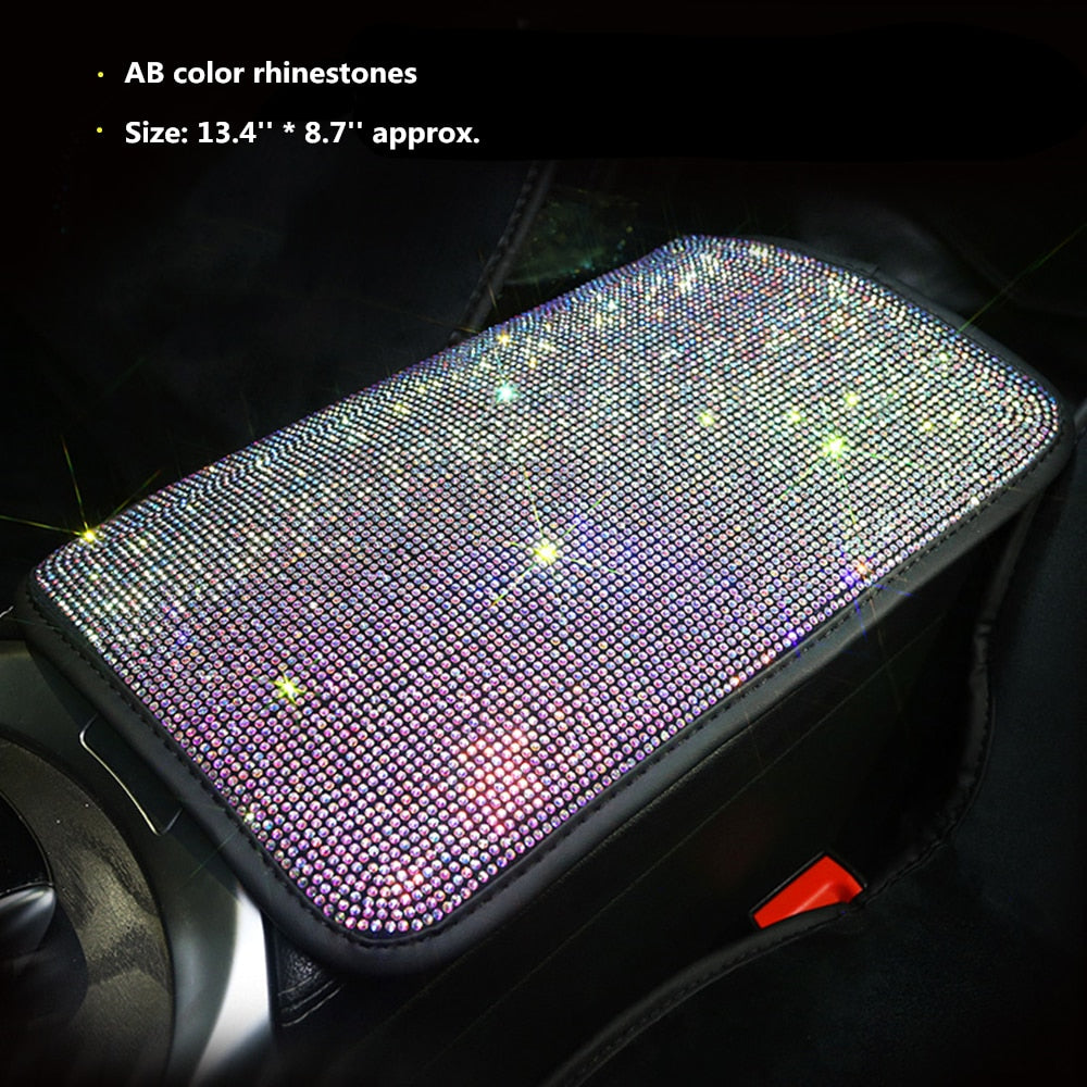 Car Bling Accessories for Woman Interior Set Styling Rhinestone Headrest Pillows Back Support Seat Cushion Pain Relief Sparkly - Executive-Skincare