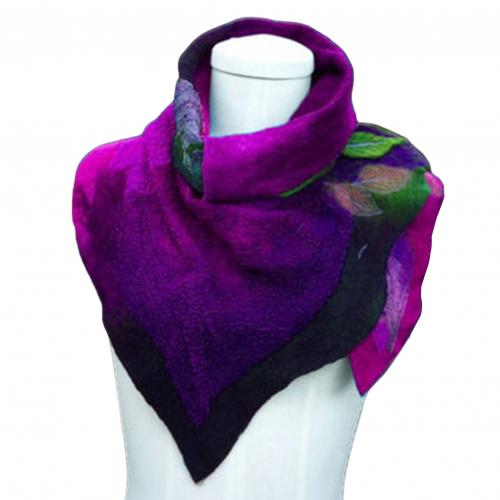 Fashion Women Vintage Floral Leaf Print Scarf Elegant Winter Warm Soft Faux Wool Scarve Wrap Beach Shawl Bandana Muffler Foulard - Executive-Skincare