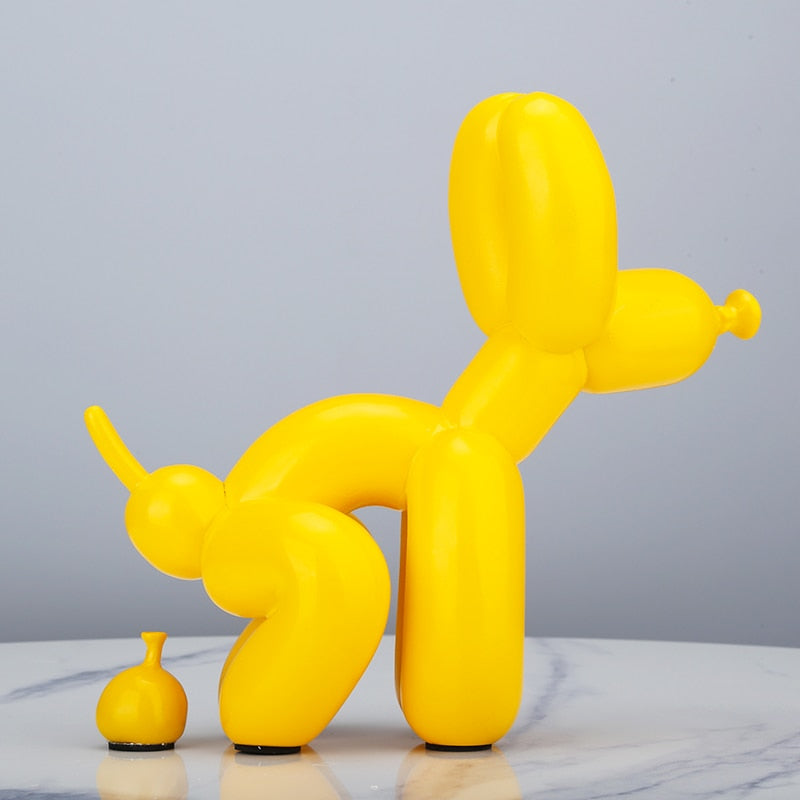 Creative Poop Balloon Dog Statue Home Decoration  Modern nordic Cute Animal Resin Art Sculpture Crafts Desktop Decors Ornaments - Executive-Skincare