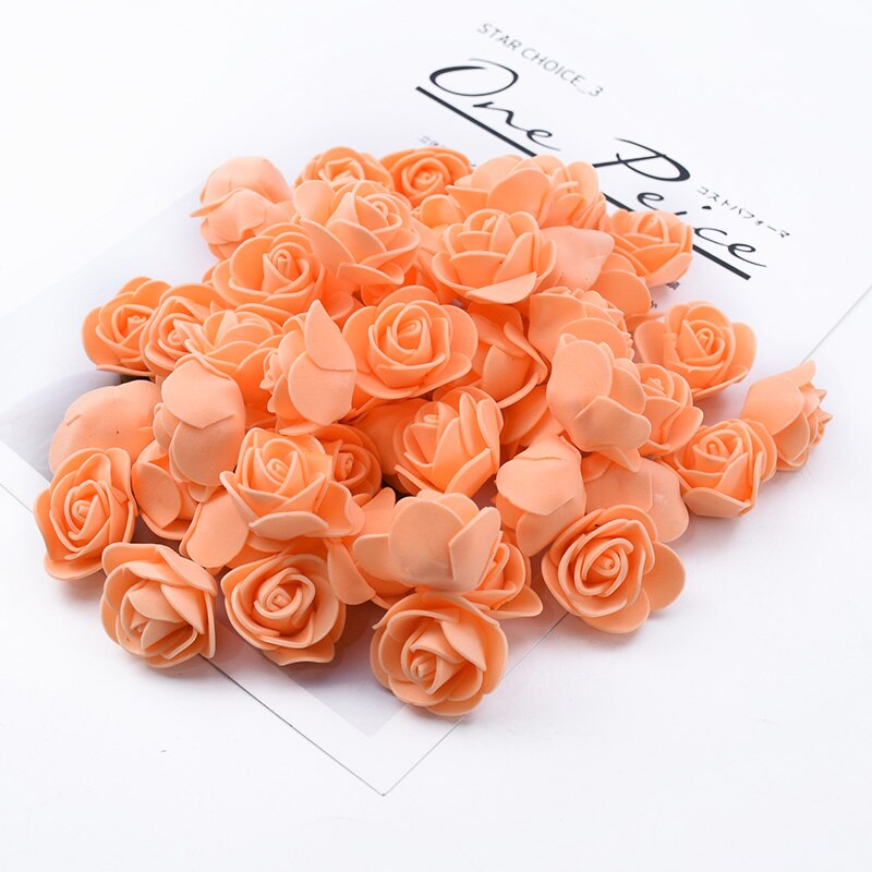 100pcs Wedding Teddy Bear of Roses Diy Gift Valentine Day Present Artificial Flowers New Year Christmas Decoration for Home - Executive-Skincare