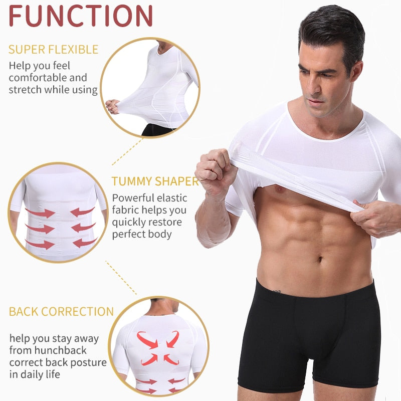 Men Slimming Shaper Posture Vest Male Tummy Abdomen Corrector Compression  Chest Corset - Executive Quality Store