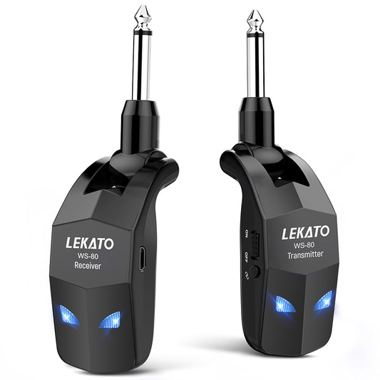 Lekato Wireless Guitar System 2.4Ghz Guitar Transmitter Receiver For Electric Guitar Wireless Transmitter Built-In Rechargeable - Executive-Skincare