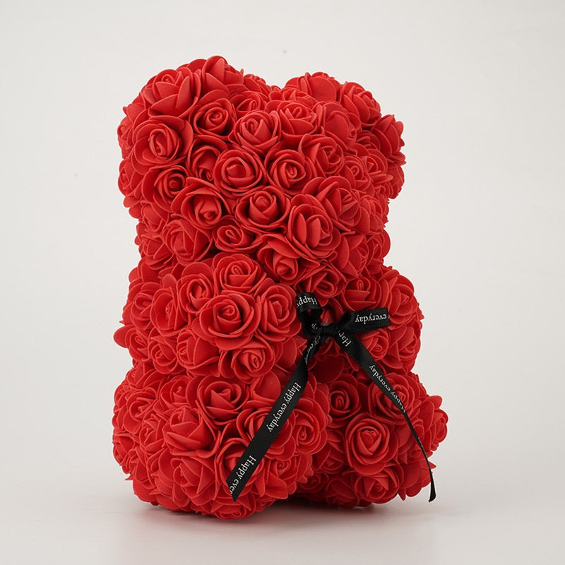 Valentines Day Gift 25Cm Red Rose Teddy Bear Soap Foam Artificial Flower Bea - Executive-Skincare