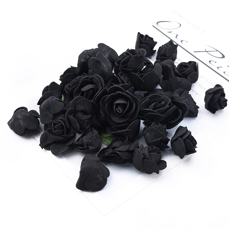 100pcs Wedding Teddy Bear of Roses Diy Gift Valentine Day Present Artificial Flowers New Year Christmas Decoration for Home - Executive-Skincare